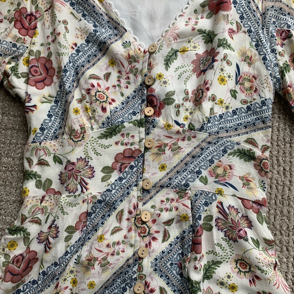 Adorable Patchwork And Lace Romper - image 3